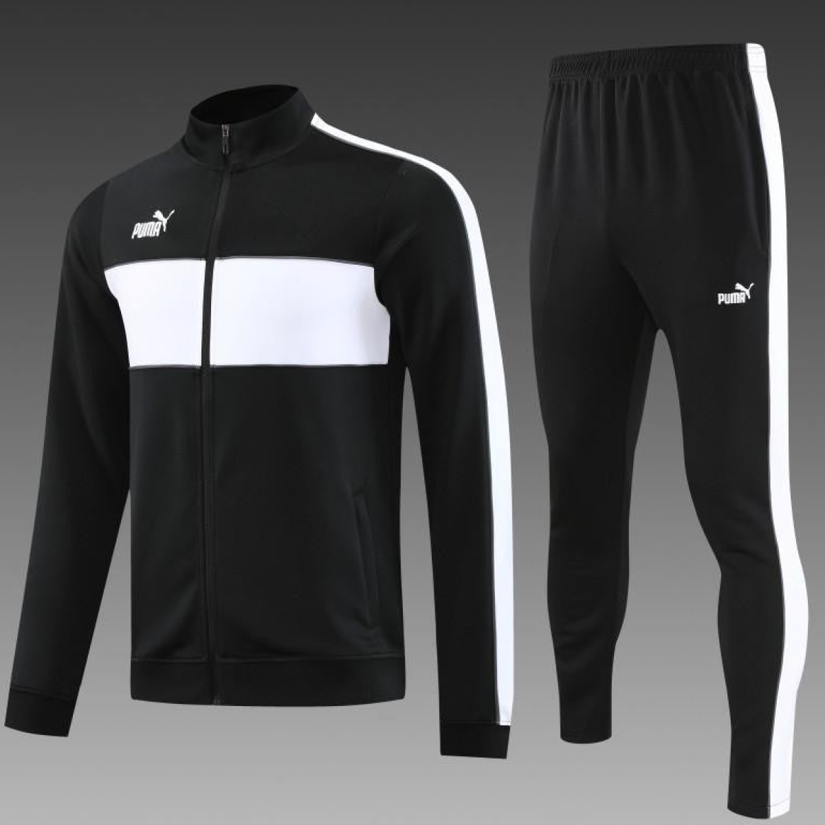 23/24 Puma Black White Full Zipper Jacket+Pants