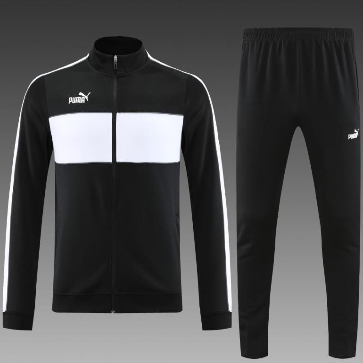 23/24 Puma Black White Full Zipper Jacket+Pants