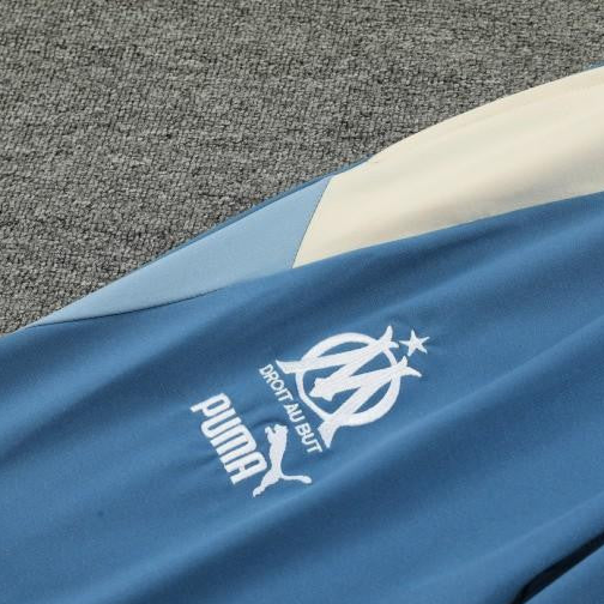 23/24 Olympique Marseille Blue Half Zipper Hoodie Jacket +Pants