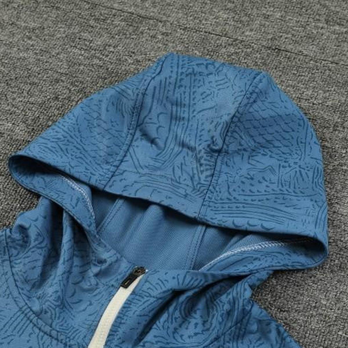 23/24 Olympique Marseille Blue Half Zipper Hoodie Jacket +Pants