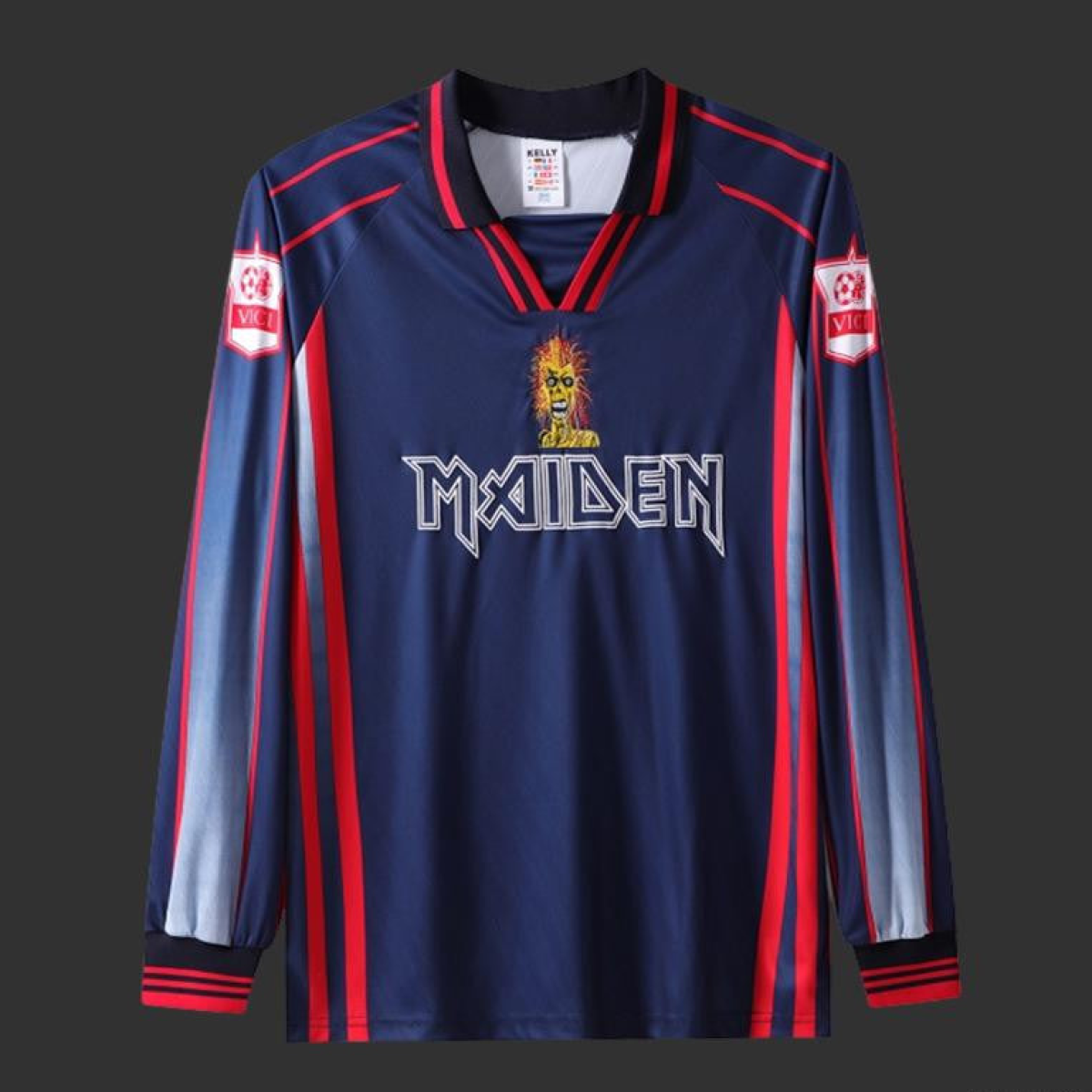 Retro 98/99 West Ham United x Iron Maiden Long Sleeve Navy Jersey