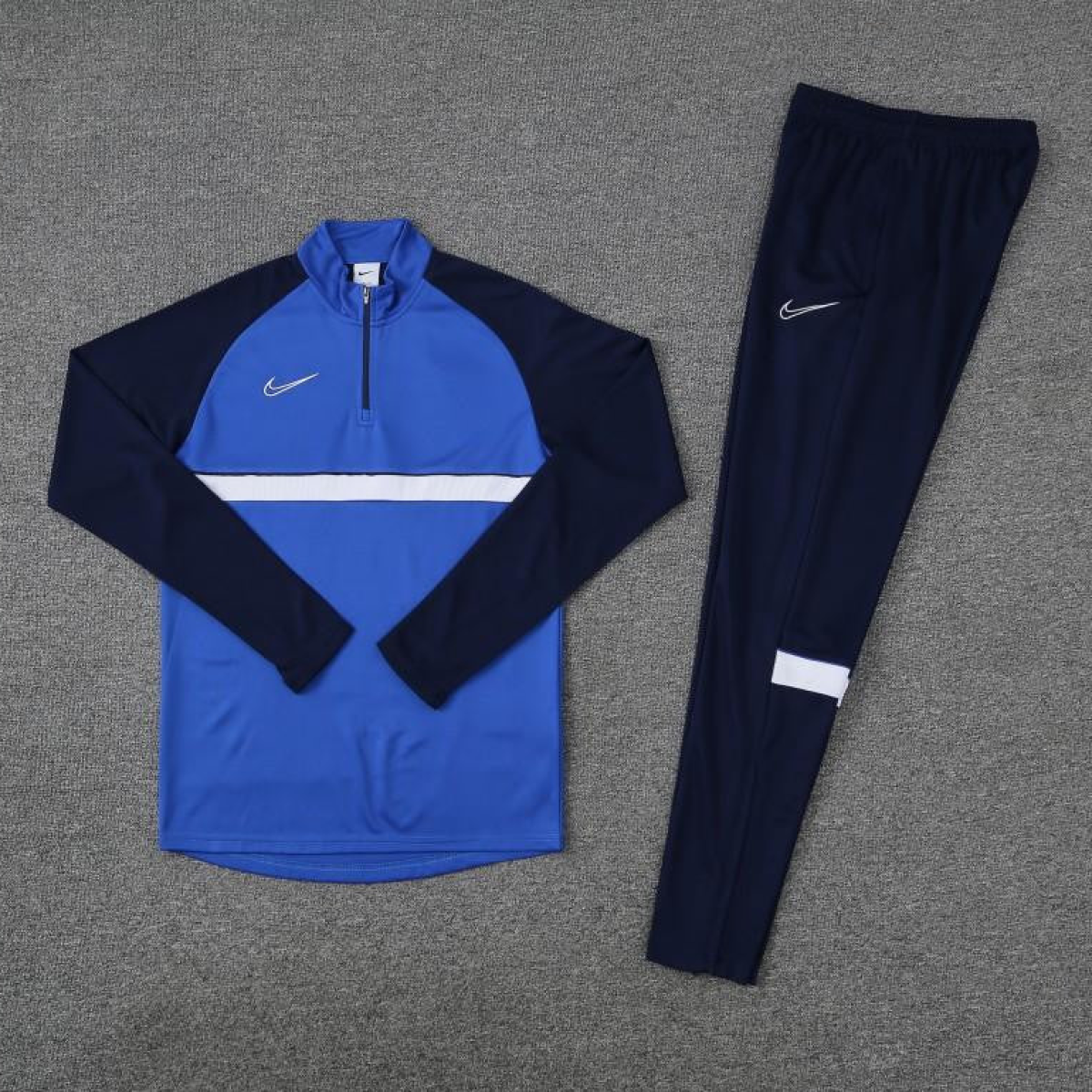 2023 NIKE Blue Black Half Zipper Jacket +Pants