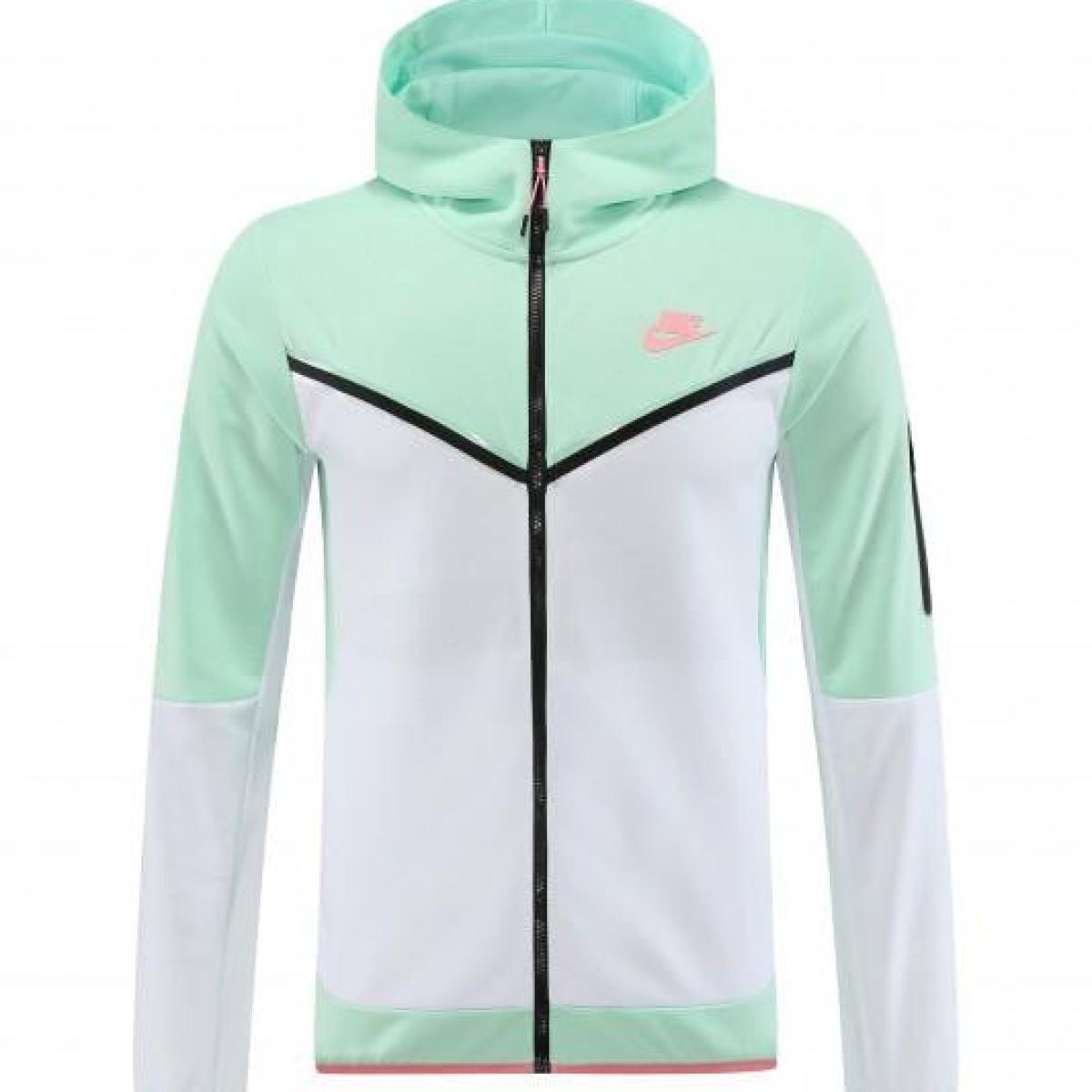 2023 Nike White Green Full Zipper Hoodie Jacket +Pants