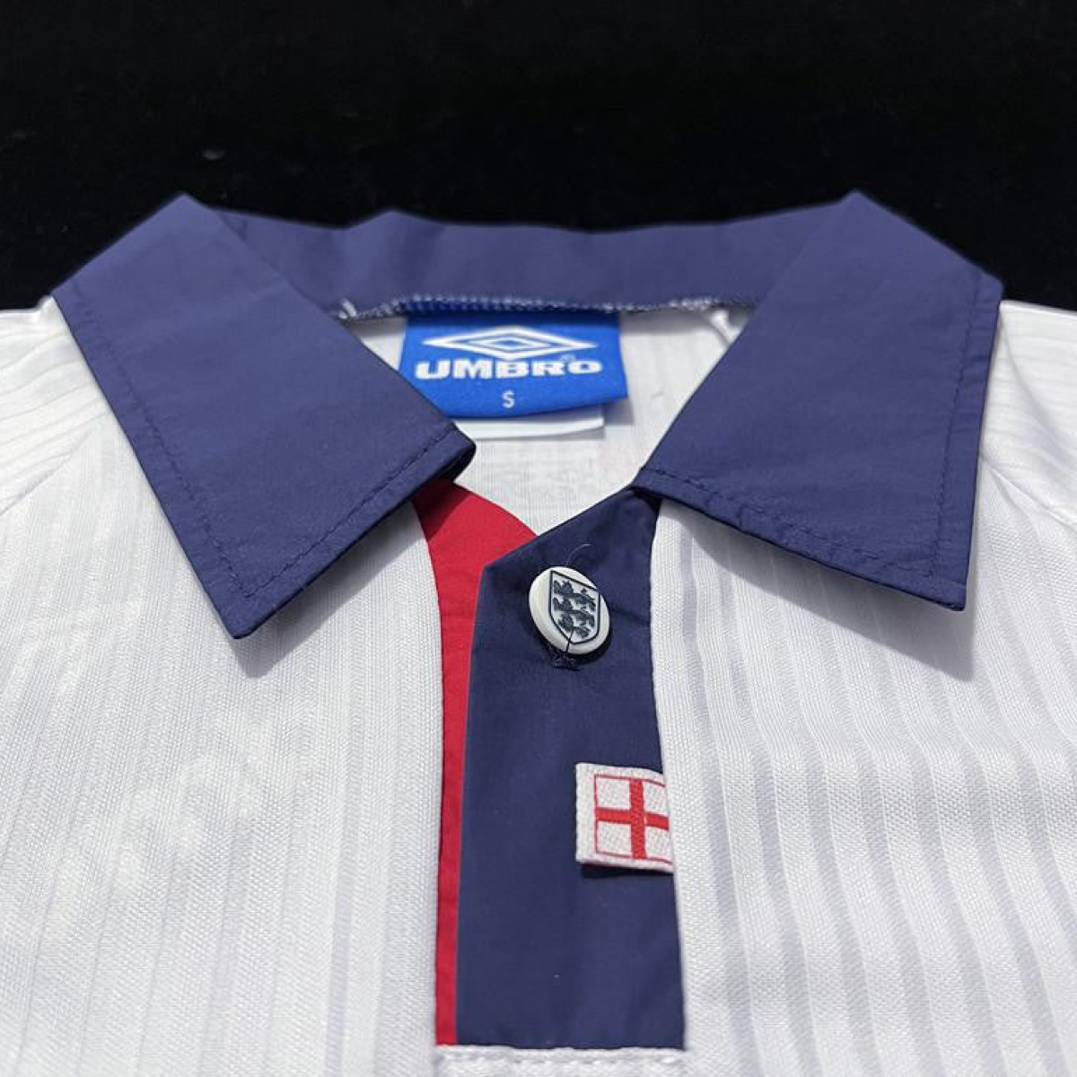 Long Sleeve Retro 1998 England Home Soccer Jersey