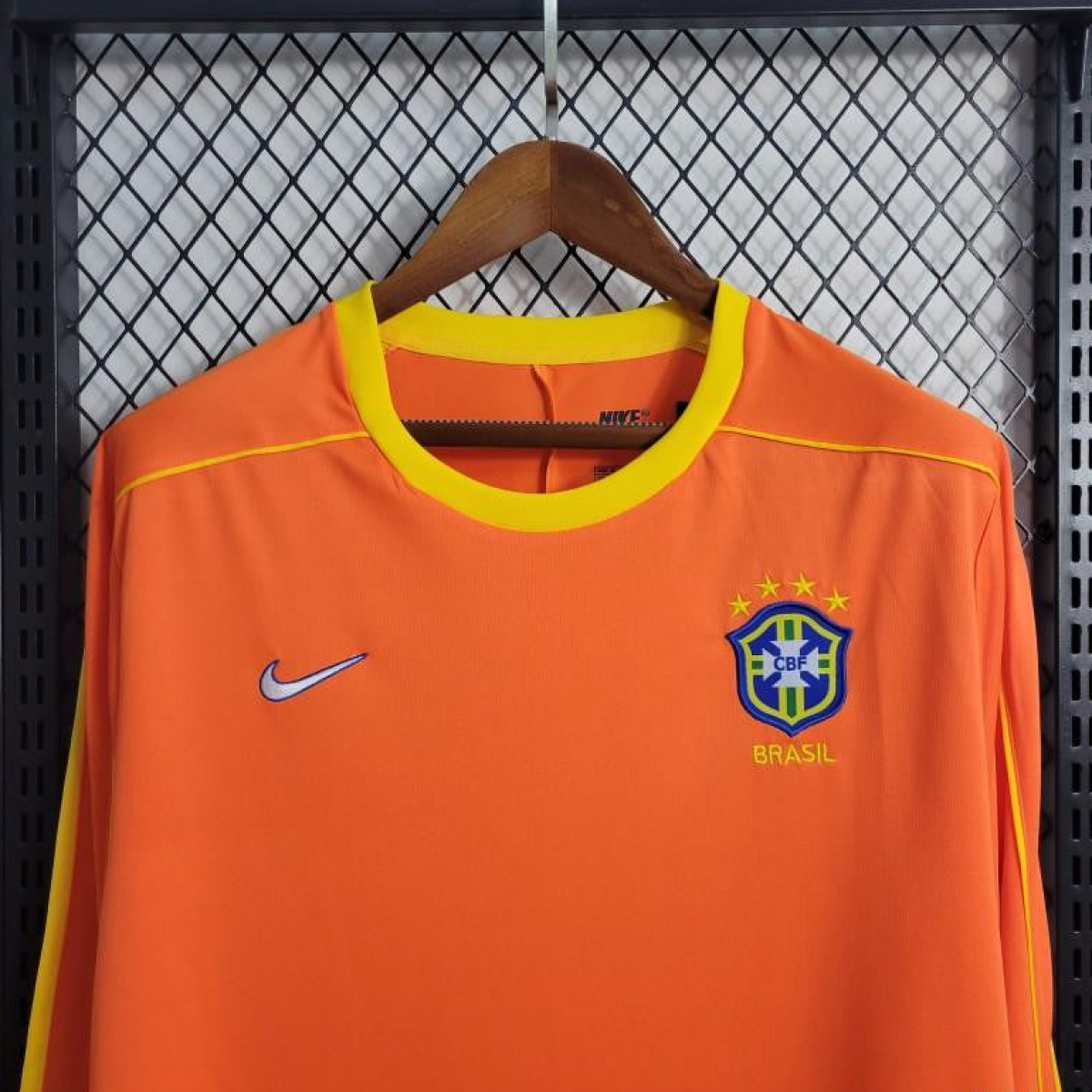 Retro Long Sleeve 1998 Brazil Goalkeeper Orange Jersey