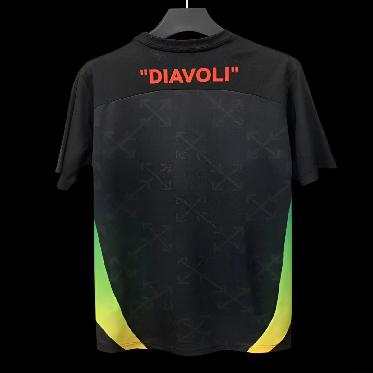25/26 AC Milan x OFF-WHITE Pre-Match Black/Green Jersey