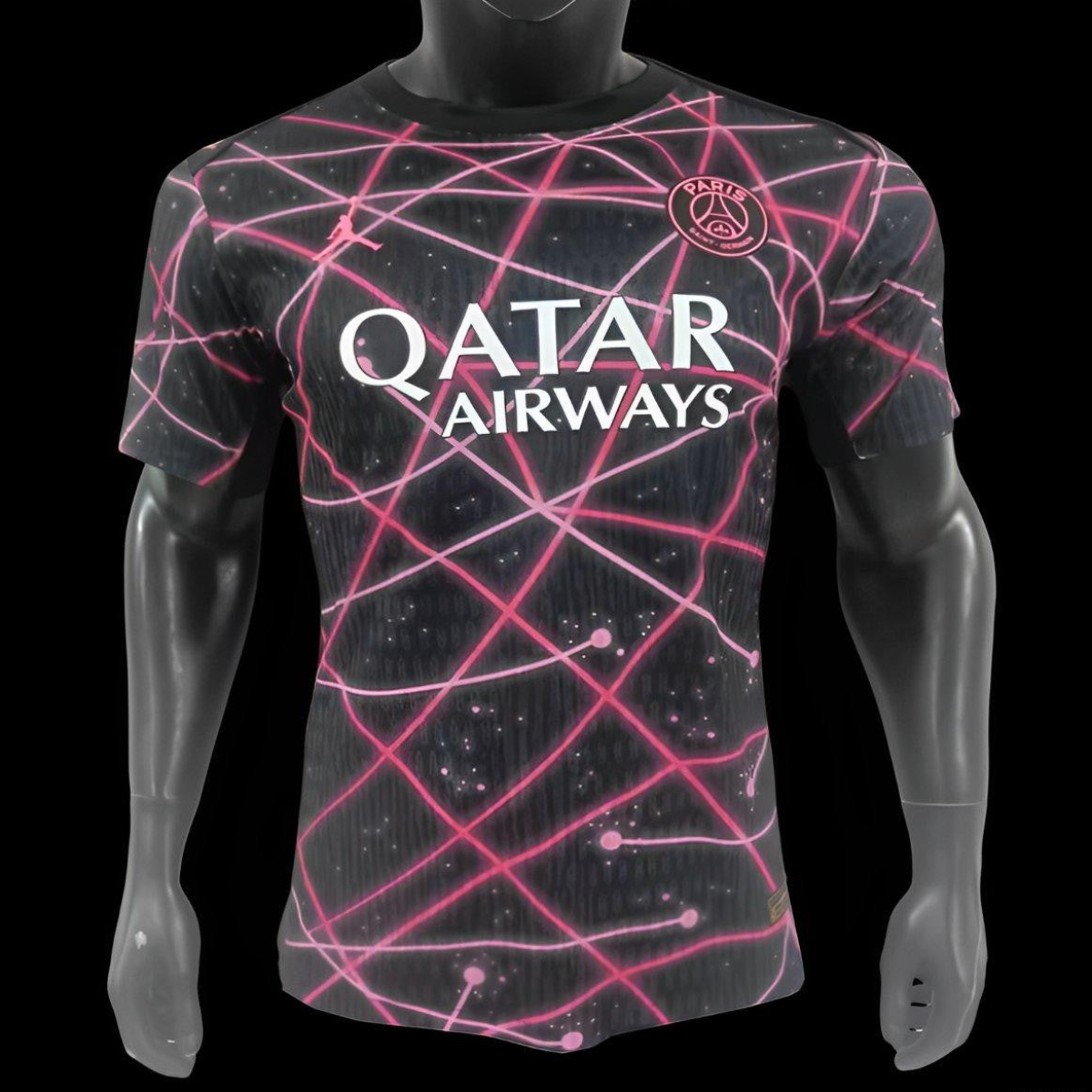 Player Version 25/26 Paris Saint-Germain Black with Pink Laser Lines Jersey