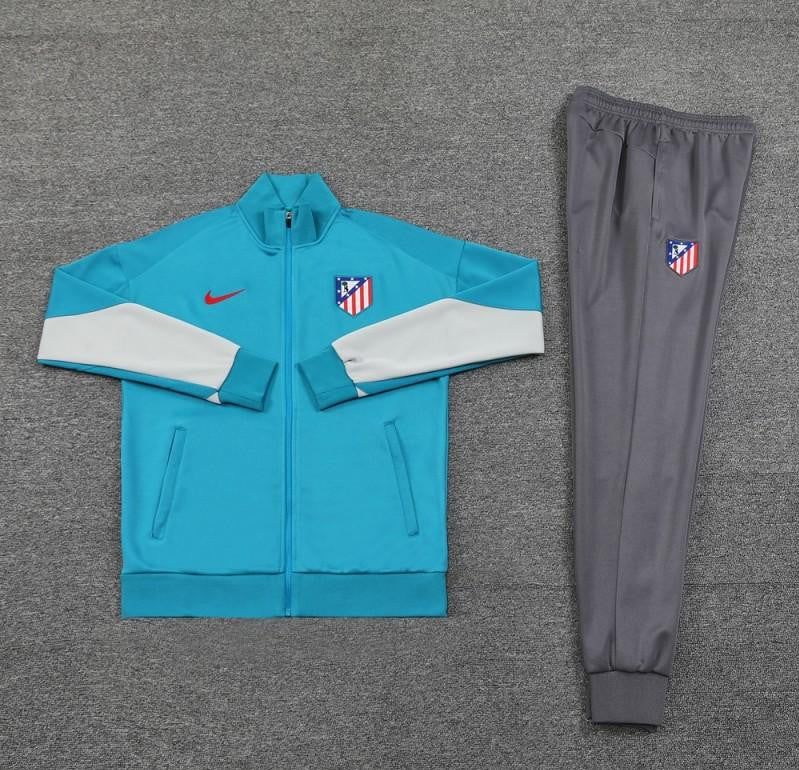 24/25 Atletico Madrid Blue Full Zipper Jacket +Long Pants