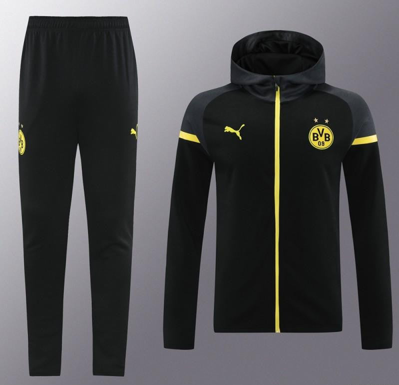 24/25 Borussia Dortmund Black Hoddie Full Zipper Jacket +Long Pants