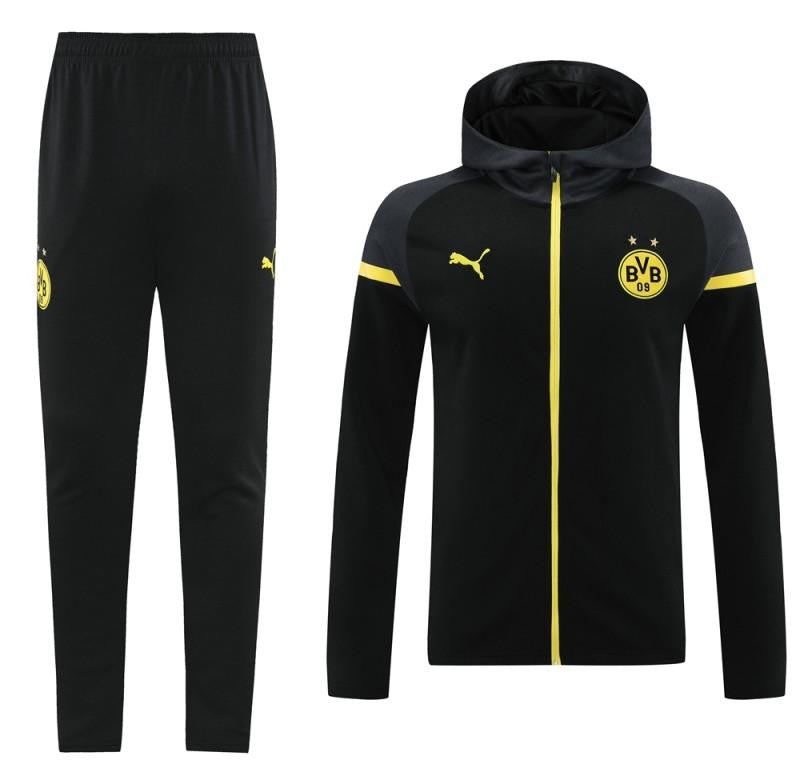 24/25 Borussia Dortmund Black Hoddie Full Zipper Jacket +Long Pants