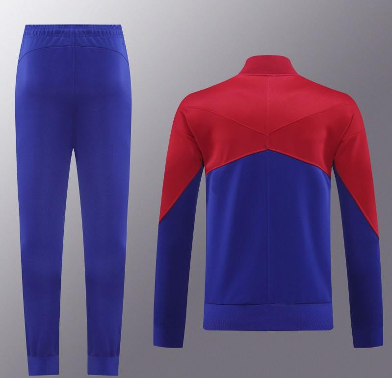 24/25 Barcelona Blue/Red Full Zipper Jacket +Long Pants