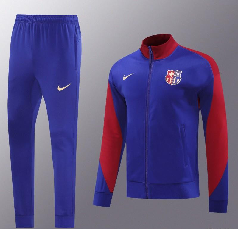 24/25 Barcelona Blue/Red Full Zipper Jacket +Long Pants