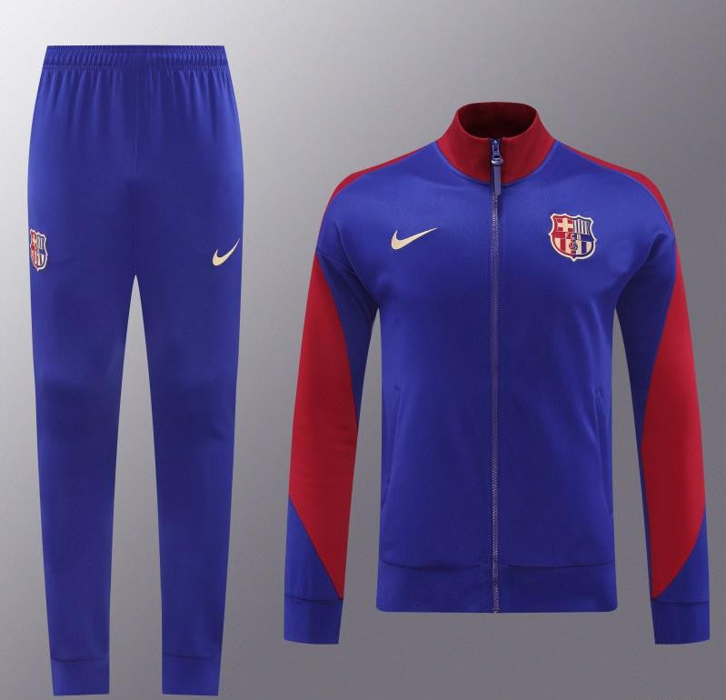 24/25 Barcelona Blue/Red Full Zipper Jacket +Long Pants