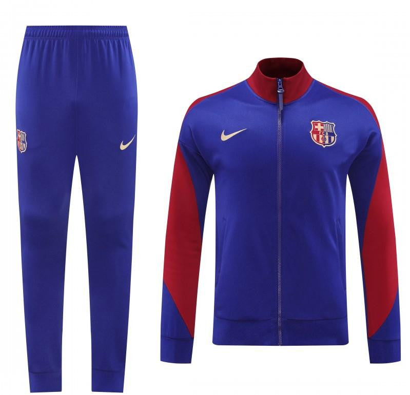 24/25 Barcelona Blue/Red Full Zipper Jacket +Long Pants