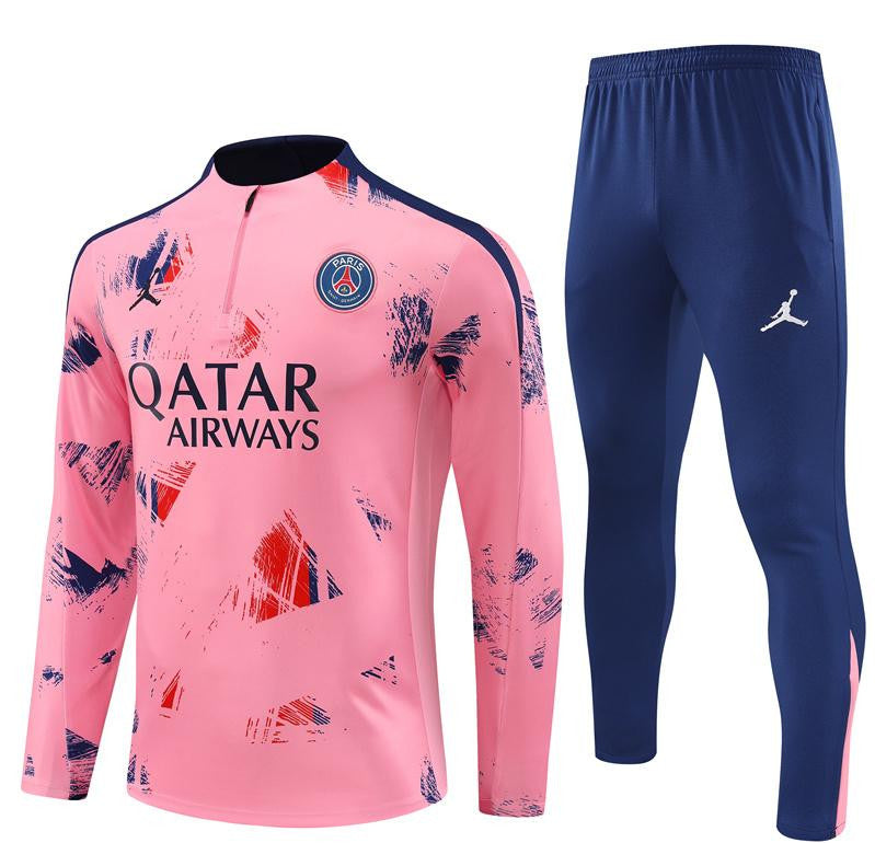 24/25 PSG Pink Half Zipper Jacket+Long Pants