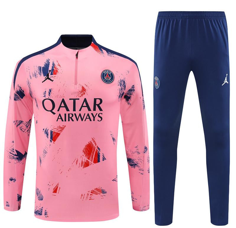 24/25 PSG Pink Half Zipper Jacket+Long Pants
