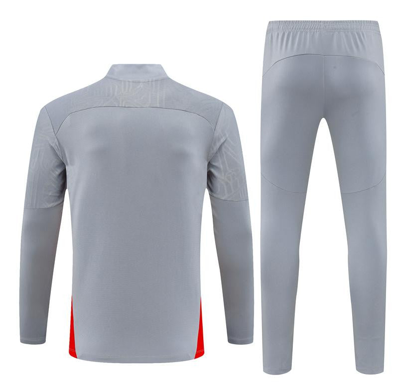 24/25 AC Milan Grey Half Zipper Jacket+Long Pants