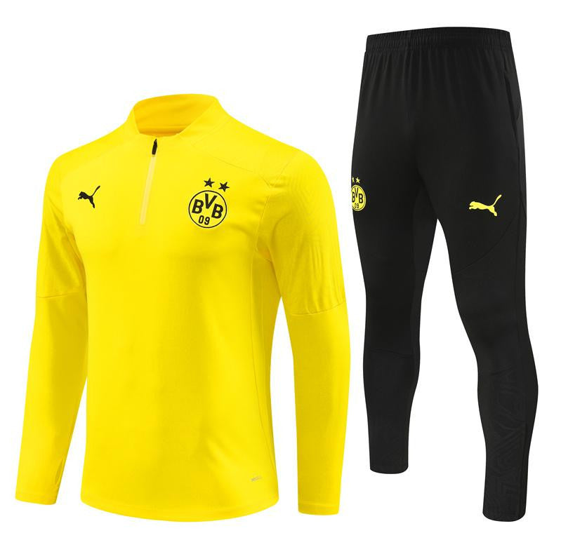 24/25 Borussia Dortmund Yellow Half Zipper Jacket+Long Pants