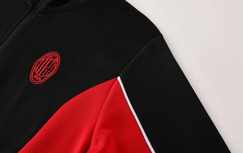 25/26 AC Milan Black/Red Full Zipper Jacket +Long Pants