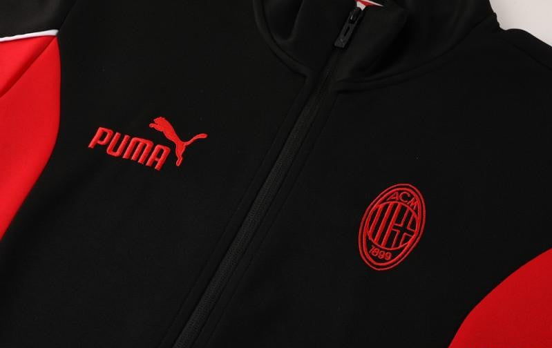 25/26 AC Milan Black/Red Full Zipper Jacket +Long Pants