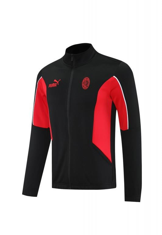 25/26 AC Milan Black/Red Full Zipper Jacket +Long Pants