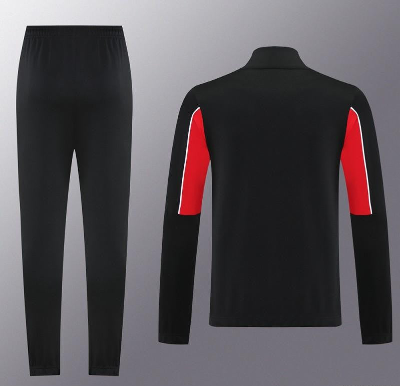 25/26 AC Milan Black/Red Full Zipper Jacket +Long Pants