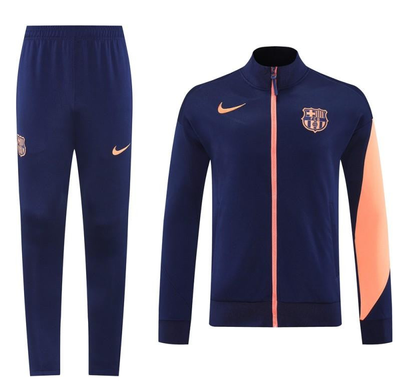 25/26 Barcelona Navy/Orange Full Zipper Jacket +Long Pants
