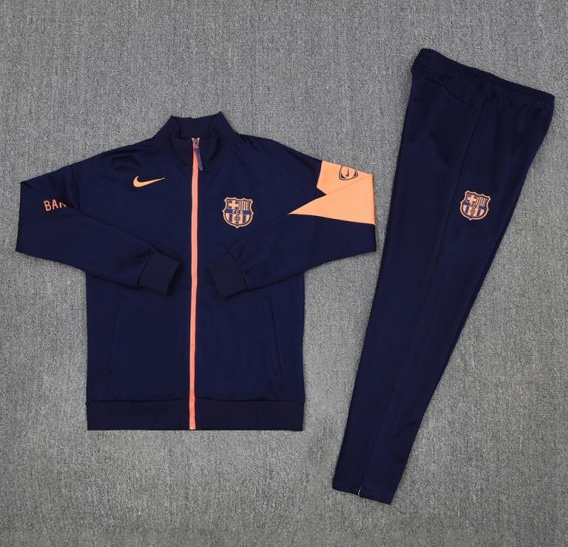 25/26 Barcelona Navy/Orange Full Zipper Jacket +Long Pants