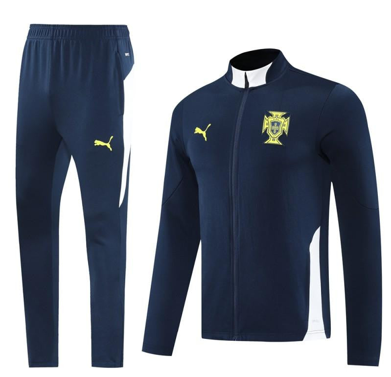 2025 Portugal Navy Full Zipper Jacket +Long Pants