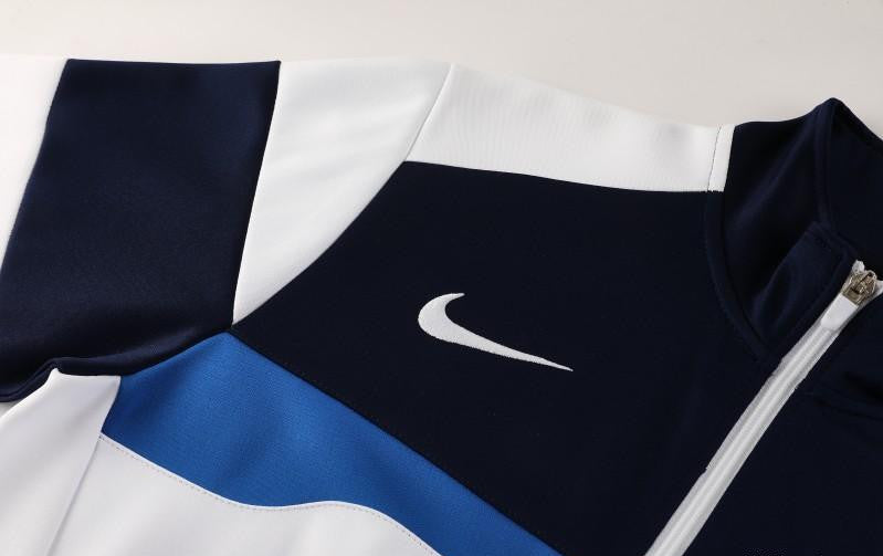 2025 Nike White/Navy Full Hoodie Zipper Jacket +Long Pants