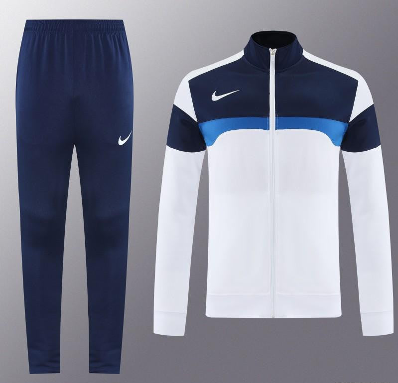 2025 Nike White/Navy Full Hoodie Zipper Jacket +Long Pants