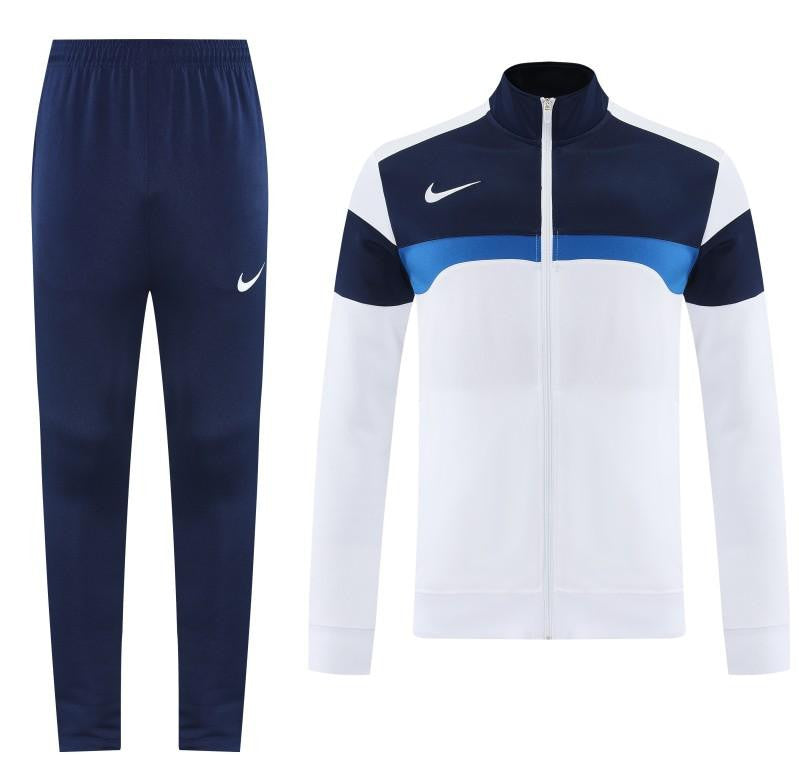 2025 Nike White/Navy Full Hoodie Zipper Jacket +Long Pants