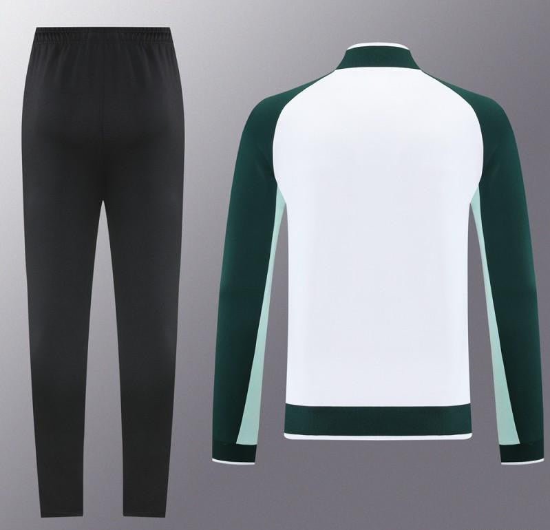 2025 Nike Green/White Full Hoodie Zipper Jacket +Long Pants