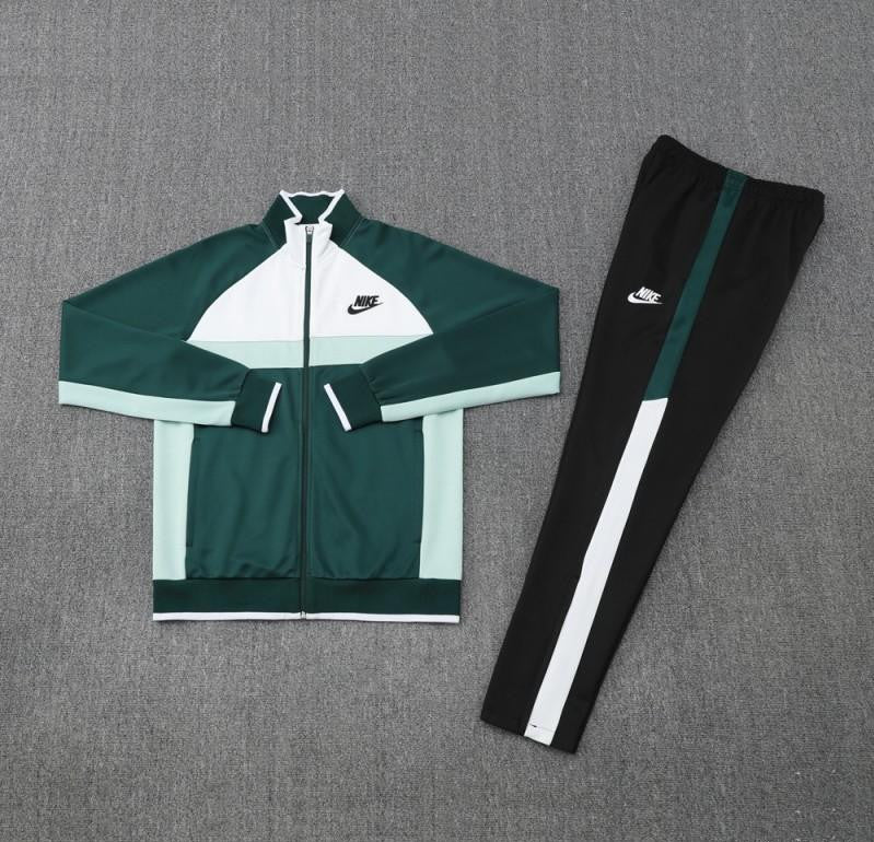 2025 Nike Green/White Full Hoodie Zipper Jacket +Long Pants