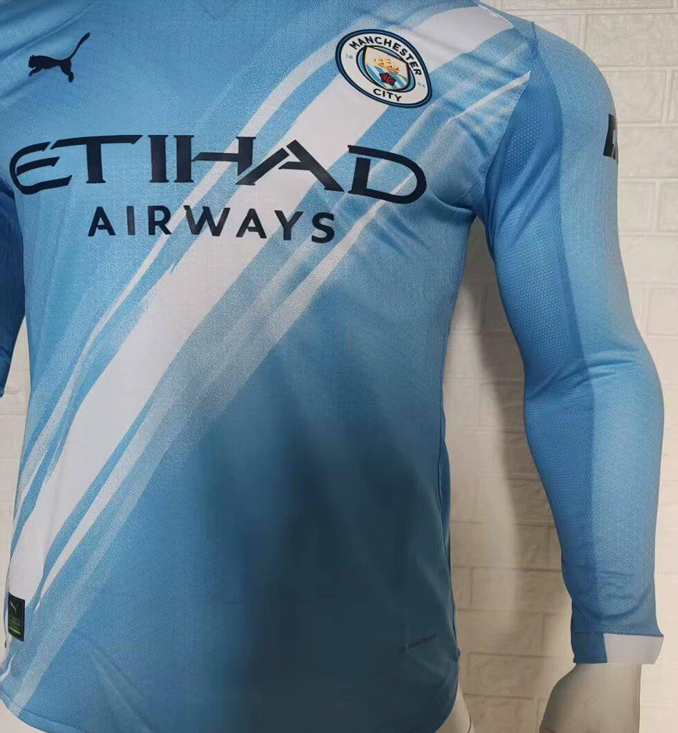 Player Version 25/26 Manchester City Home Long Sleeve Jersey