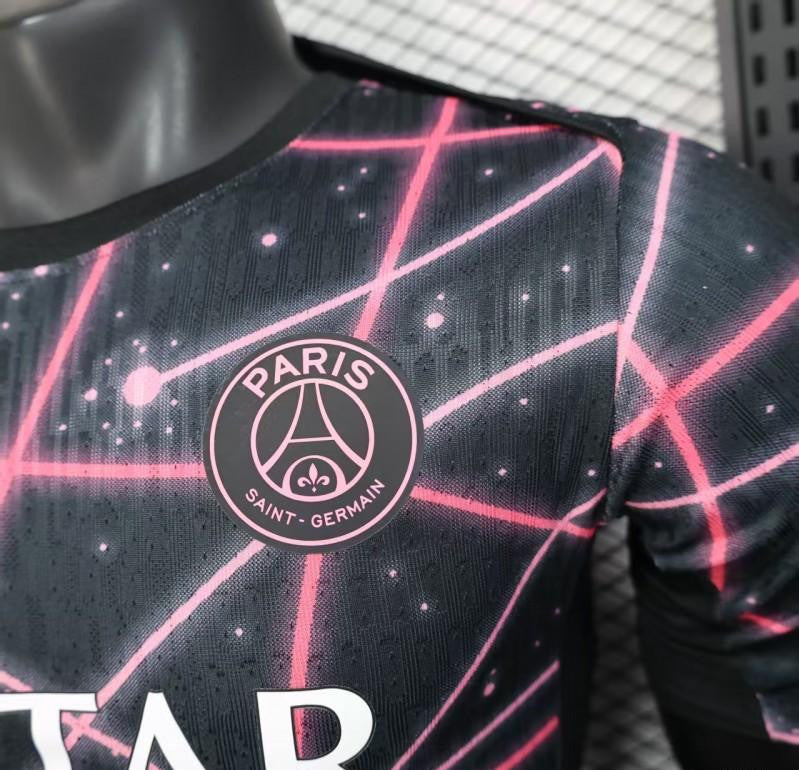 Player Version 25/26 Paris Saint-Germain PSG Black with Neon Geometric Network Jersey
