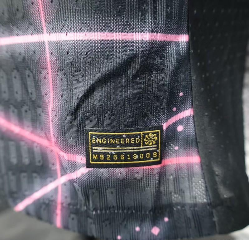 Player Version 25/26 Paris Saint-Germain PSG Black with Neon Geometric Network Jersey