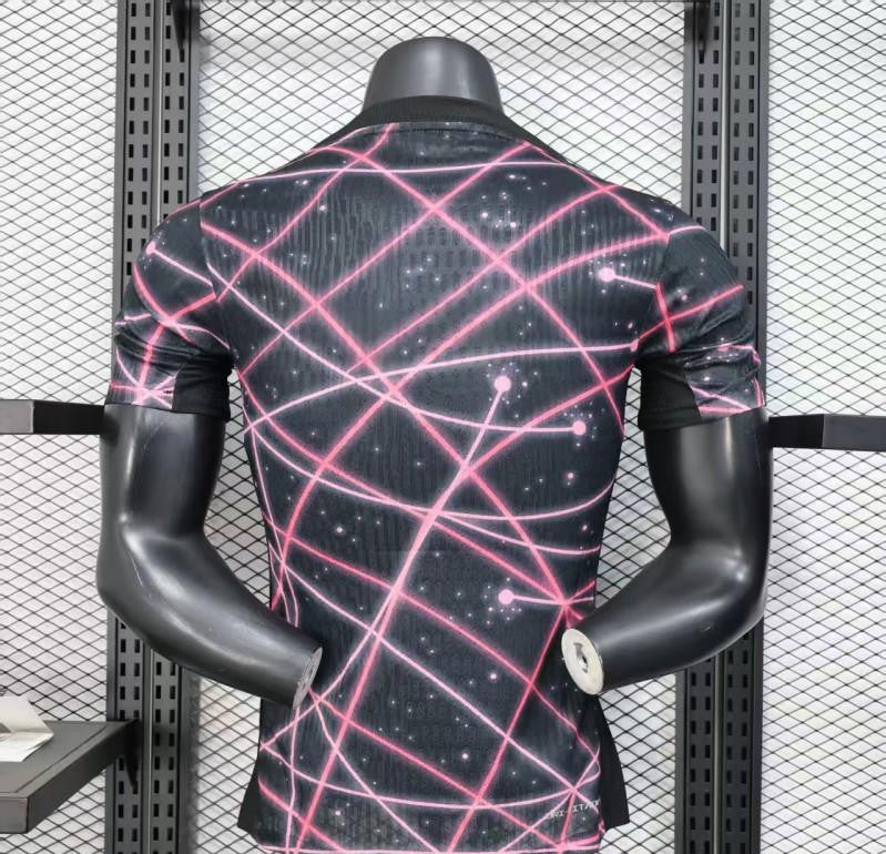 Player Version 25/26 Paris Saint-Germain PSG Black with Neon Geometric Network Jersey