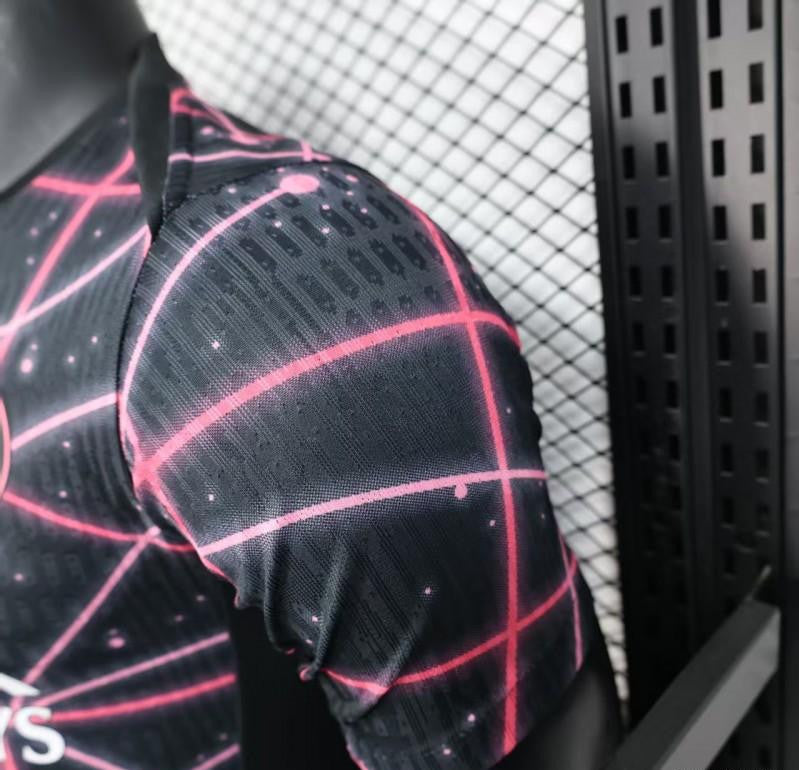 Player Version 25/26 Paris Saint-Germain PSG Black with Neon Geometric Network Jersey
