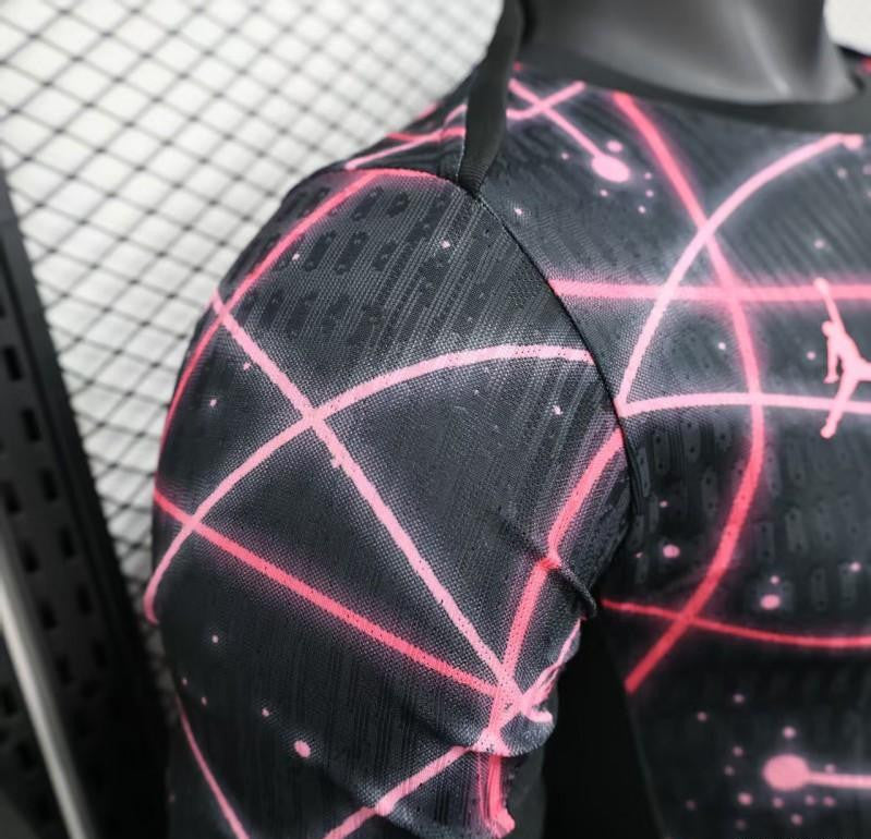 Player Version 25/26 Paris Saint-Germain PSG Black with Neon Geometric Network Jersey