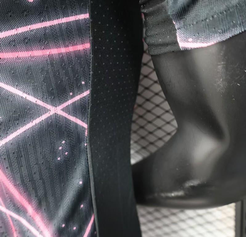 Player Version 25/26 Paris Saint-Germain PSG Black with Neon Geometric Network Jersey
