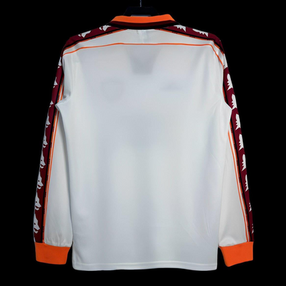 Retro 98/99 Roma Away White  Long Sleeve Jersey