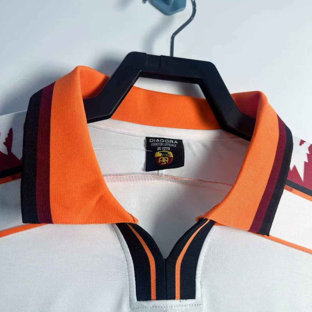 Retro 98/99 Roma Away White  Long Sleeve Jersey
