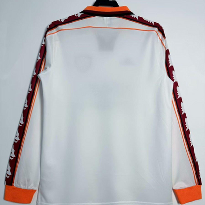 Retro 98/99 Roma Away White  Long Sleeve Jersey
