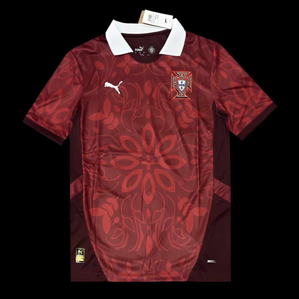 2025 Portugal National Team Burgundy with Floral Pattern Jersey