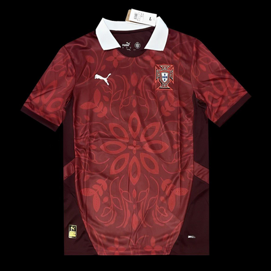 2025 Portugal National Team Burgundy with Floral Pattern Jersey