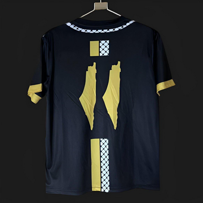 25/26 FC Palestina Black with Gold and Kufiya Pattern Jersey