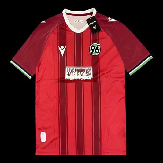 25/26 Hannover 96 Red with Vertical Stripe Pattern Jersey