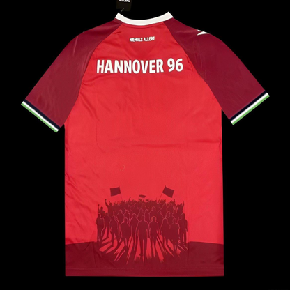 25/26 Hannover 96 Red with Vertical Stripe Pattern Jersey