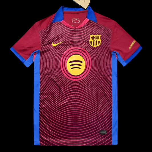 25/26 FC Barcelona Burgundy with Circular Sound Wave Pattern Jersey